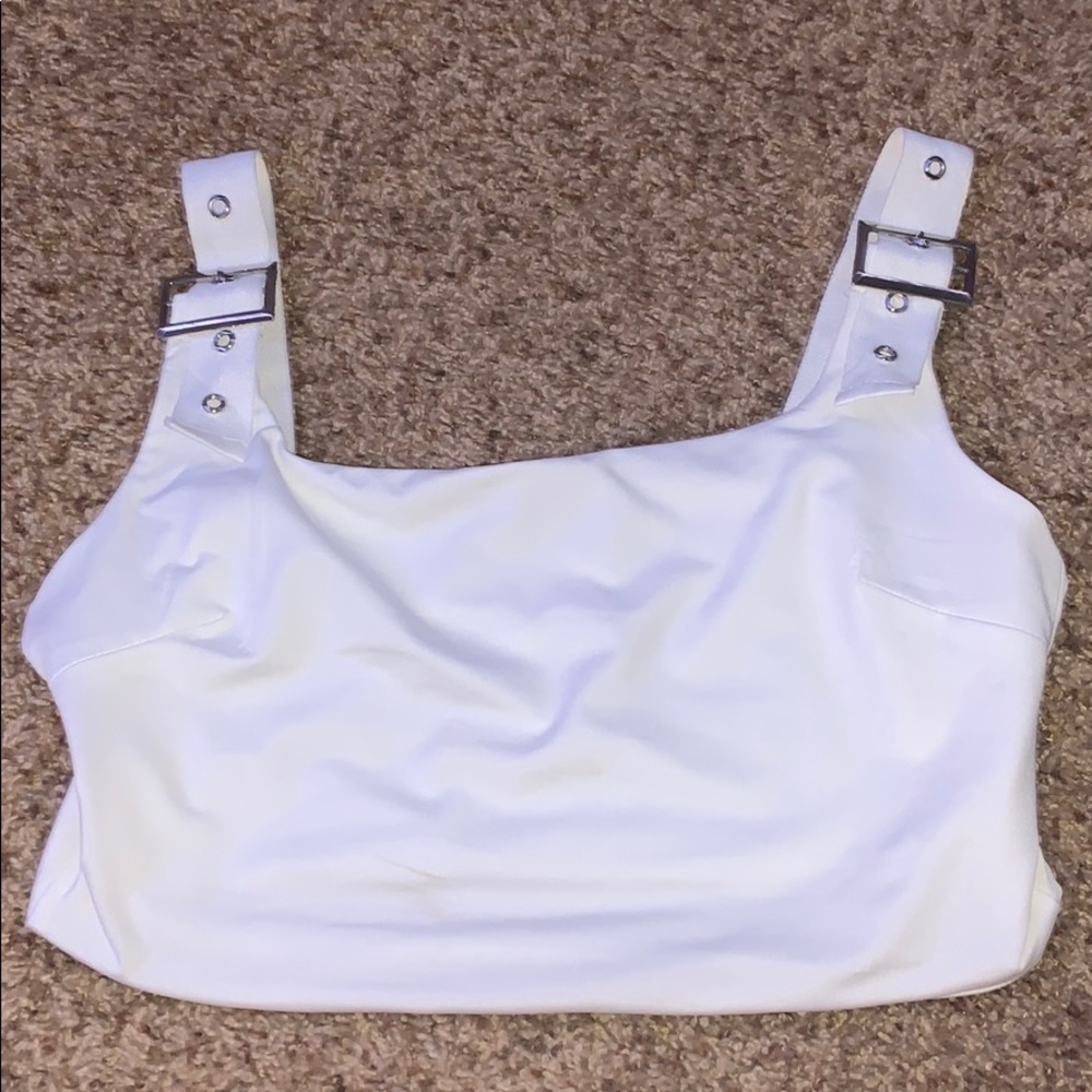 white crop top